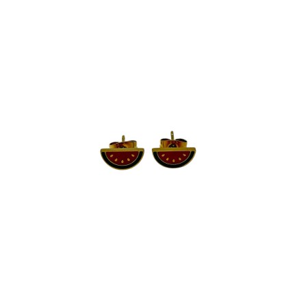 earringa stud gold steel watermellon2